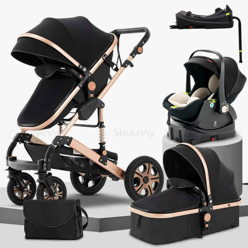 3 in 1 Baby Stroller,Baby Travel System,Baby Carriage 3in1 with Isofix Base,Foldable Newborn Pram,Reversible Standard Stroller Shopifynow
