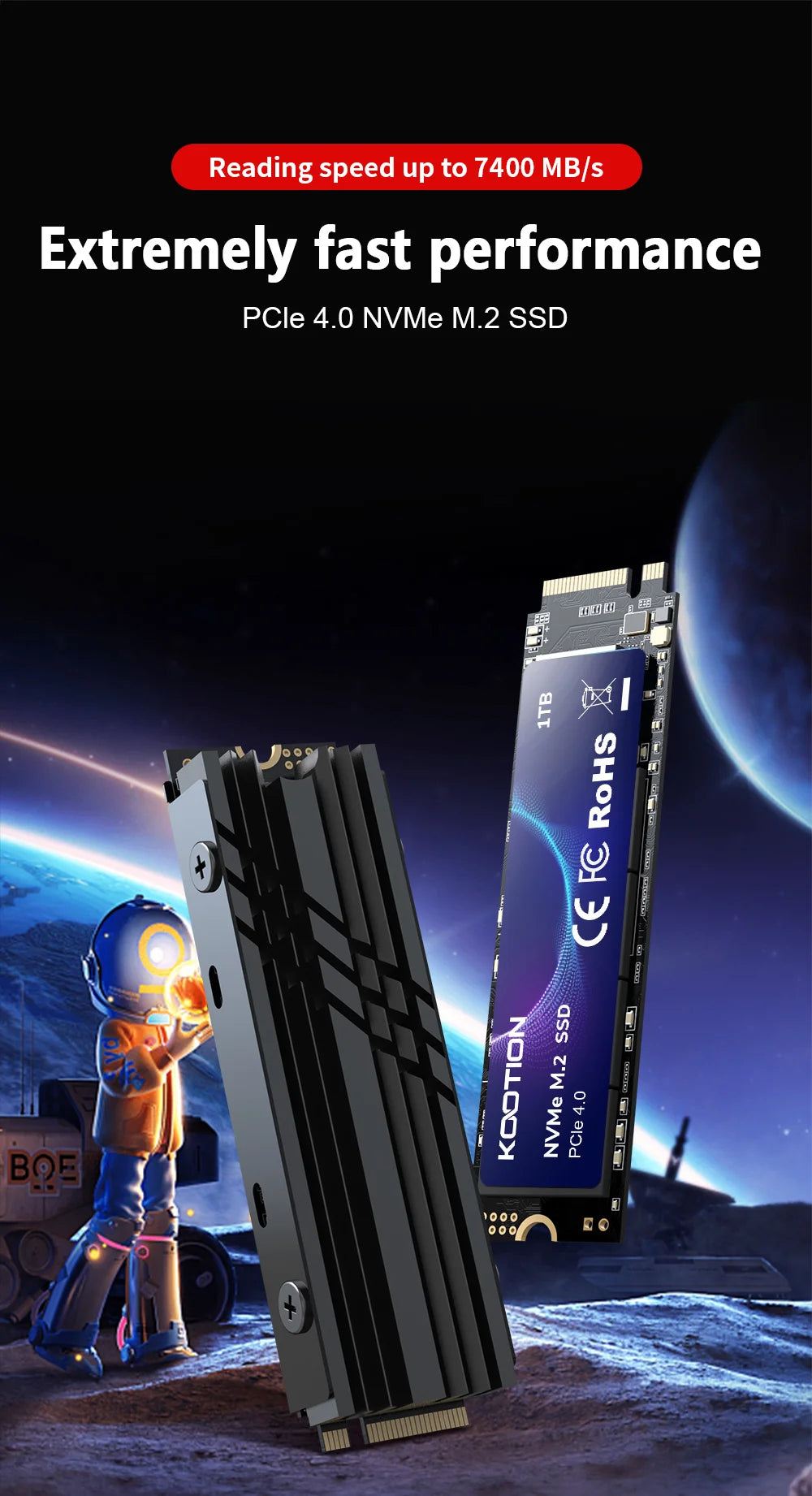 KOOTION X16Plus SSD NVMe M2 1TB 2TB 512GB Internal Solid State Hard Disk PCIe 4.0x4 2280 SSD M.2 Drive for PS5 Laptop PC - Shopifynow