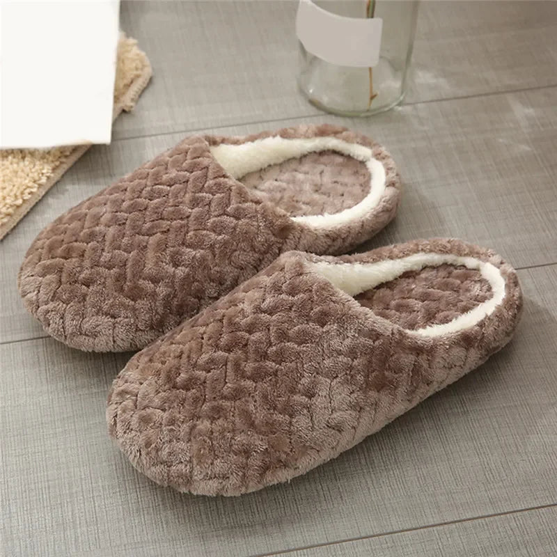 Women Winter Home Fur Slippers Cartoon Cat Non-Slip Soft Warm House Indoor Bedroom Men Couples Boys Girl Memory Foam Floor Shoes Shopifynow