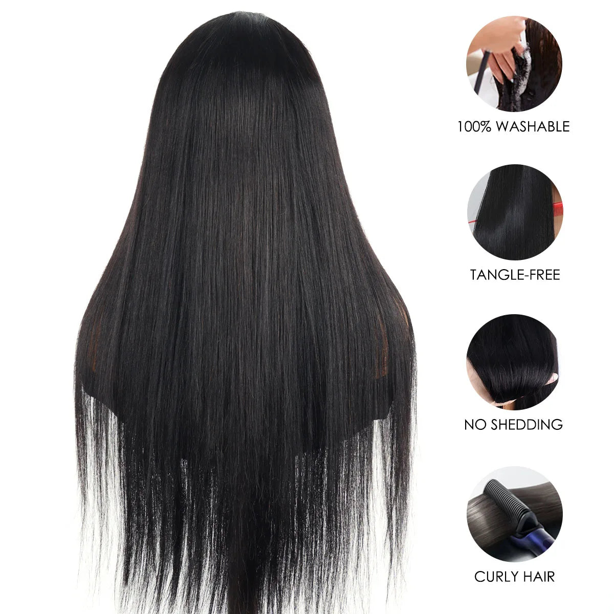 40 50 Inch Straight Human Hair Wig 13x6 HD Lace Frontal 100% Human Hair Wigs 250 Density Remy Pre Plucked Lace Front Closure Wig Shopifynow