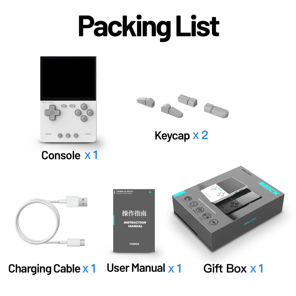 AMPOWN Trimui BRICK Handheld Game Players Consoles 3.2'' IPS Screen Emulator Portable Retro Video Games Linux System Allwinner - Shopifynow