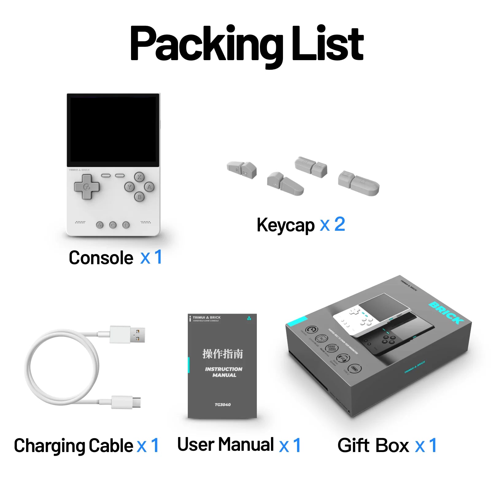 AMPOWN Trimui BRICK Handheld Game Players Consoles 3.2'' IPS Screen Emulator Portable Retro Video Games Linux System Allwinner - Shopifynow