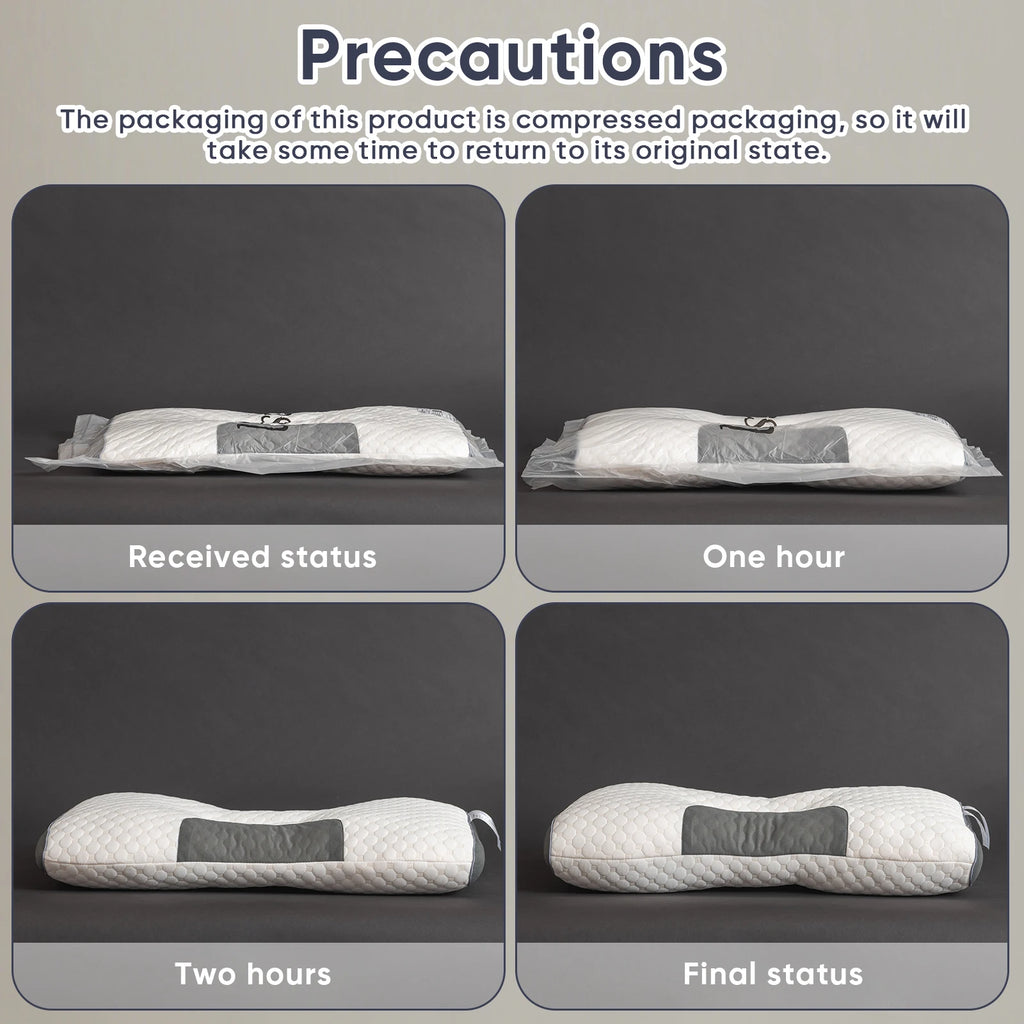 2pcs Massage Neck Pillows Adjustable Ergonomic Orthopedic Contour Support, High-Quality Pillow Core, All-Season Sleeping Comfort Shopifynow