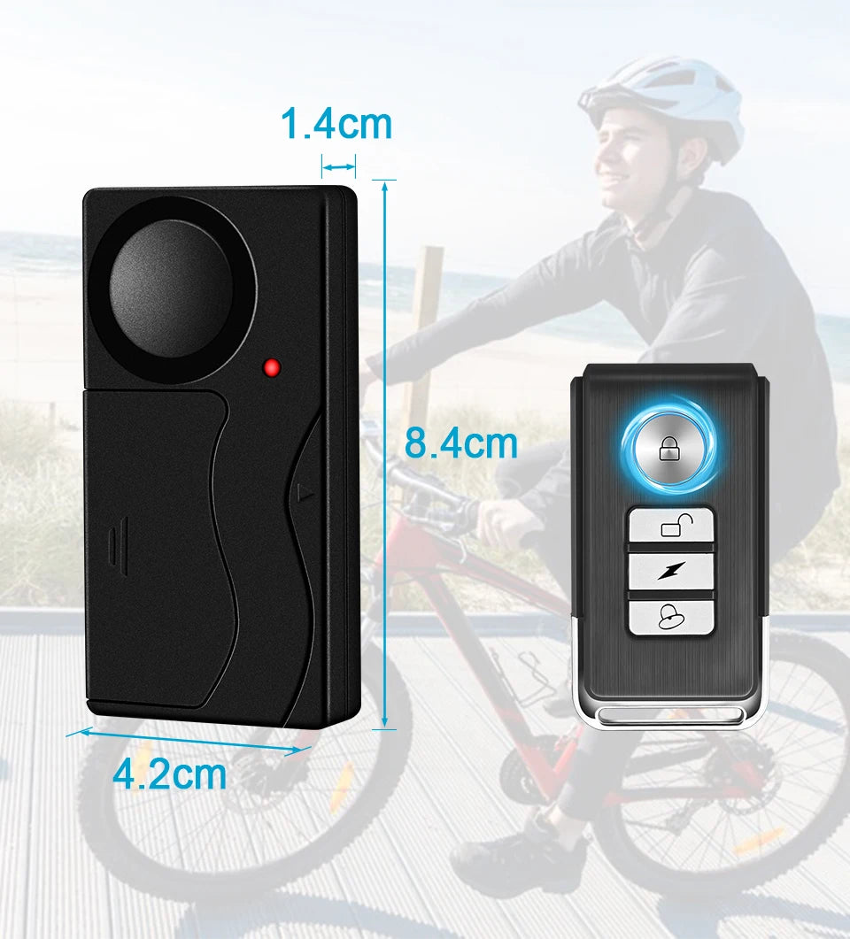 Awapow Wireless Vibration Bike Alarm With Remote Control Anti-Theft Alarm 110dB Loud Bike Door Window Alarm Home Safety System - Shopifynow