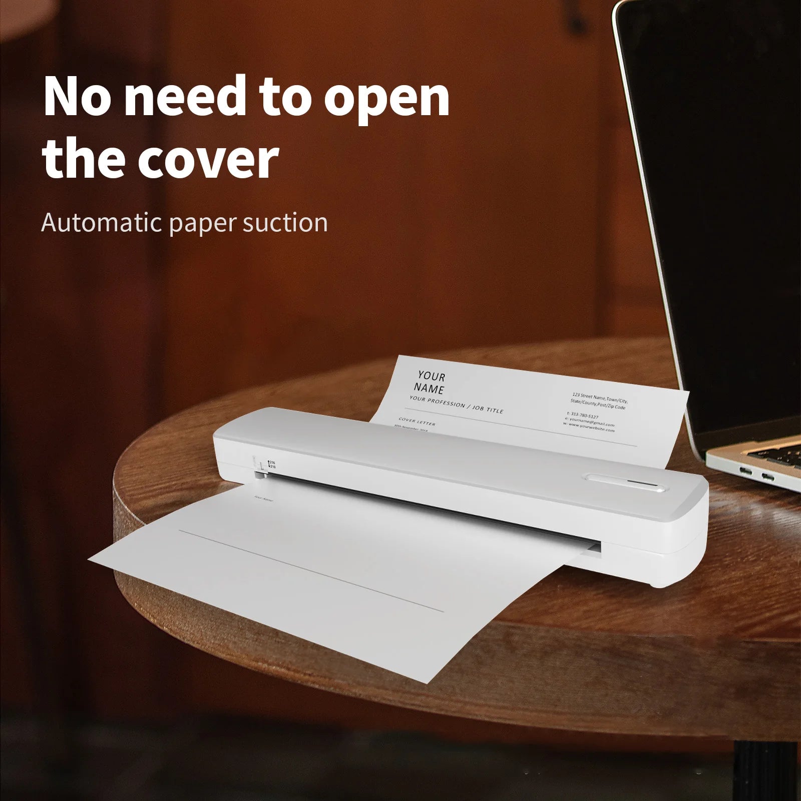 Inkless Portable Printer Thermal Wireless for Travel A4 Printer HD C80 300DPI US Compatible Android /Windows/Mac/IOS School Car - Shopifynow