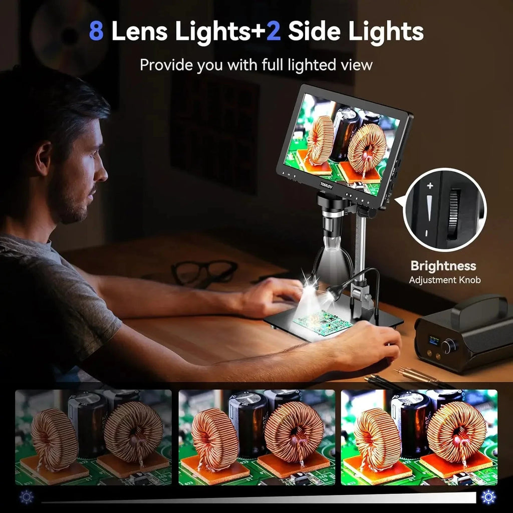 DM9 Max 10.1" HD IPS HDMI Digital Microscope 1500X 20MP Coin Microscope for Error Coins LCD Soldering Magnifier for Adult Shopifynow