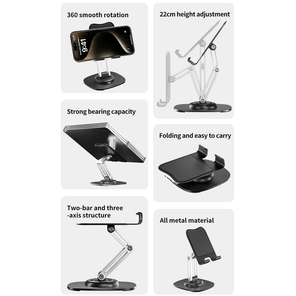 1PCS 360°Adjustable Universal Tablet Stand Desk Holder Mount Detachable Arm For Cell Phone iPad iPhone Portable Desktop Stand Shopifynow