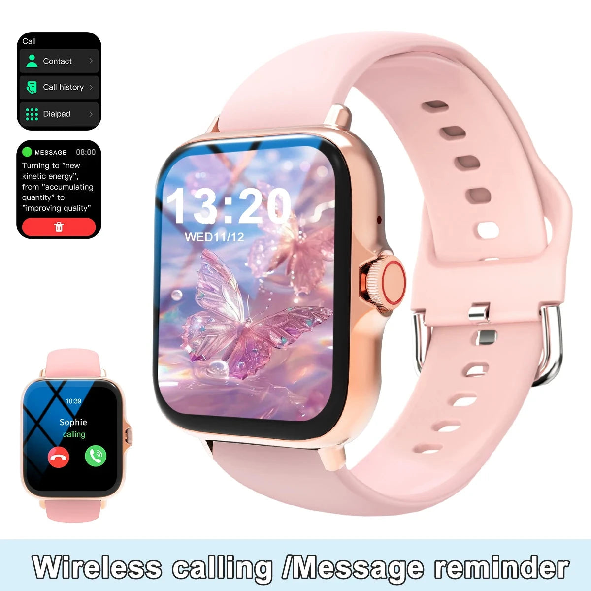 Smart watch with full touch screen, call, message reminder, music control and other functions, compatible with iPhone/android mo Shopifynow