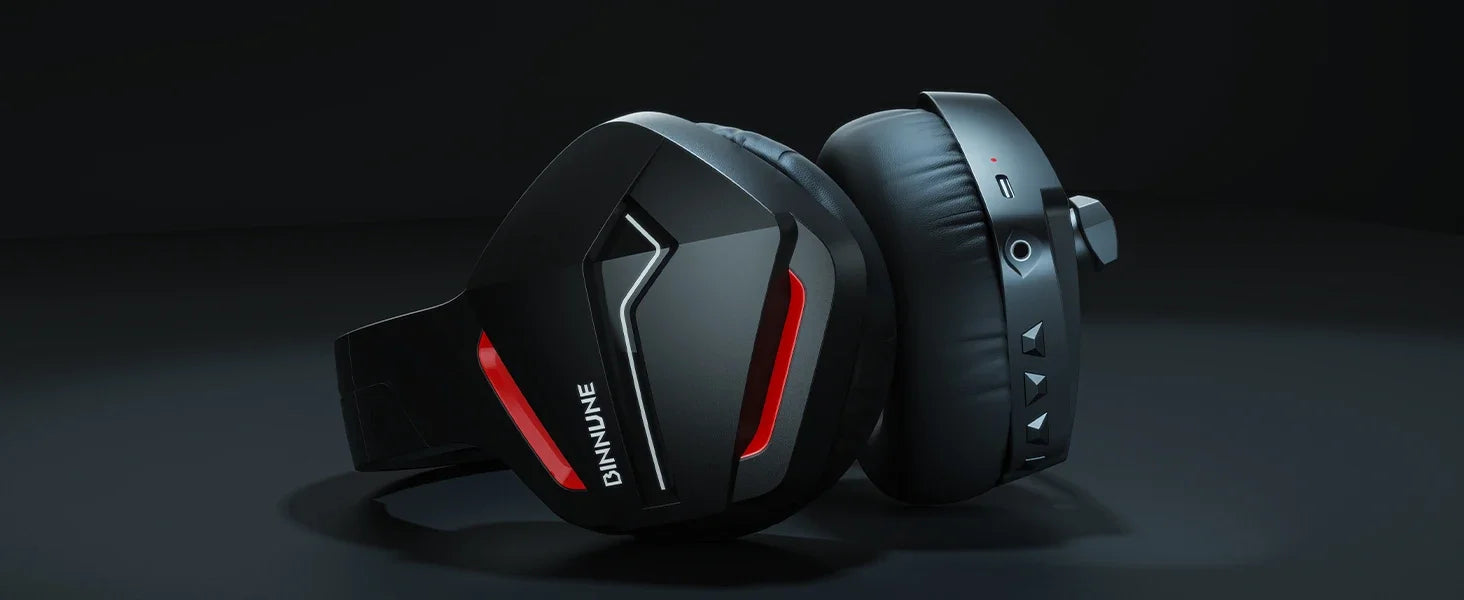 BINNUNE BW01 Wireless Gaming Headset with Mic for PC PS4 PS5 2.4G Bluetooth USB Gamer Headphones with Mic for Laptop Computer - Shopifynow