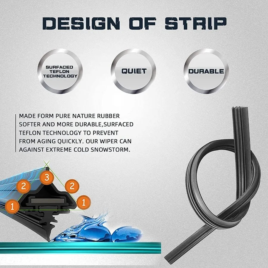 19+19 Windshield Wipers with 14 Rear Wiper Blade Replacement for Jeep Liberty 20082012 Models Enhanced Visibility in Rain and S