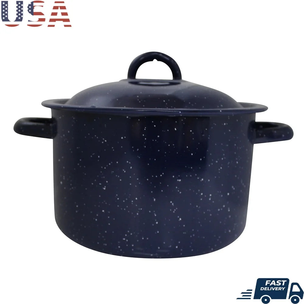 6Qt Enamel Stock Pot Heavy Duty Cooking Pot Stylish Efficient Heat Distribution Perfect Soups Stews Pasta Family Gatherings Shopifynow