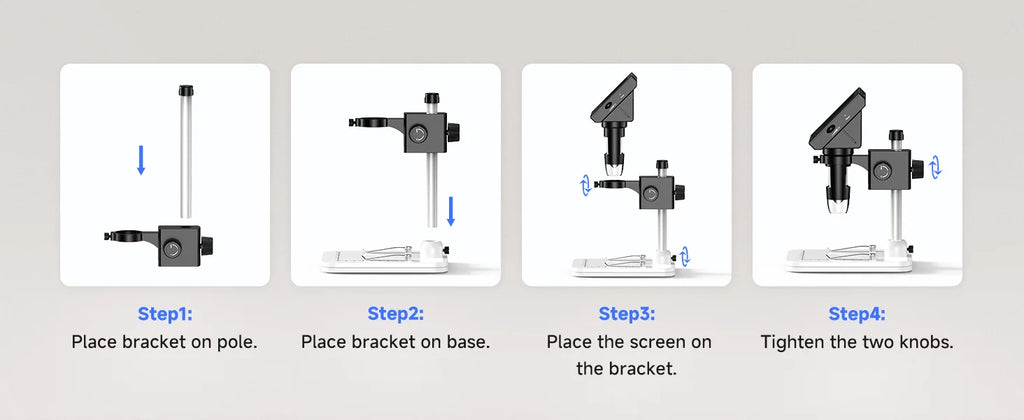 Hayve DM4 Digital Microscope with 4.3 inch IPS Screen 1000X Coin Microscope with 8 LEDs, Compatible with Windows 8GB including Shopifynow