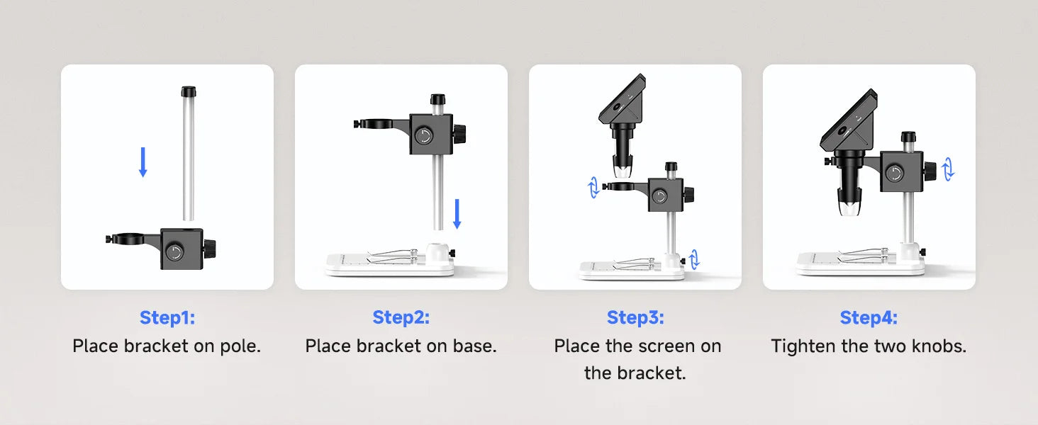Hayve DM4 Digital Microscope with 4.3 inch IPS Screen 1000X Coin Microscope with 8 LEDs, Compatible with Windows 8GB including Shopifynow