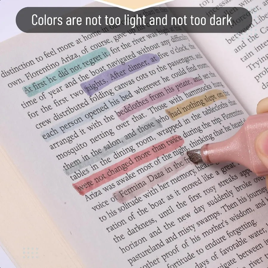 Glitter Highlighters 8Pack Metallic Colors Chisel Tip Aesthetic Highlighters Cute Highlighters for School Highlighters Aestheti