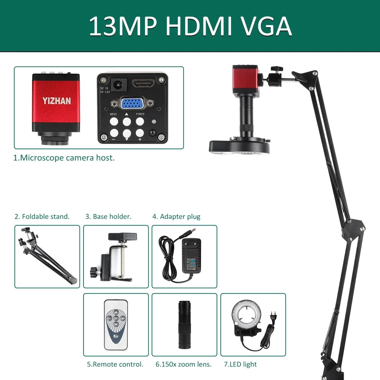 4K Microscope 48MP Digital Microscope For Electronics USB Industrial Cameras HDMI 1-150X Zoom C-Mount Lens Phone Pcb Soldering Shopifynow