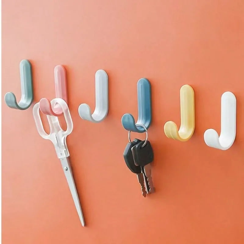 6PCS Multi-Use Wall Hooks, Self-Adhesive Hooks for Hanging Sundries, Keys, Clothes, Perfect for Kitchen & Bathroom Shopifynow