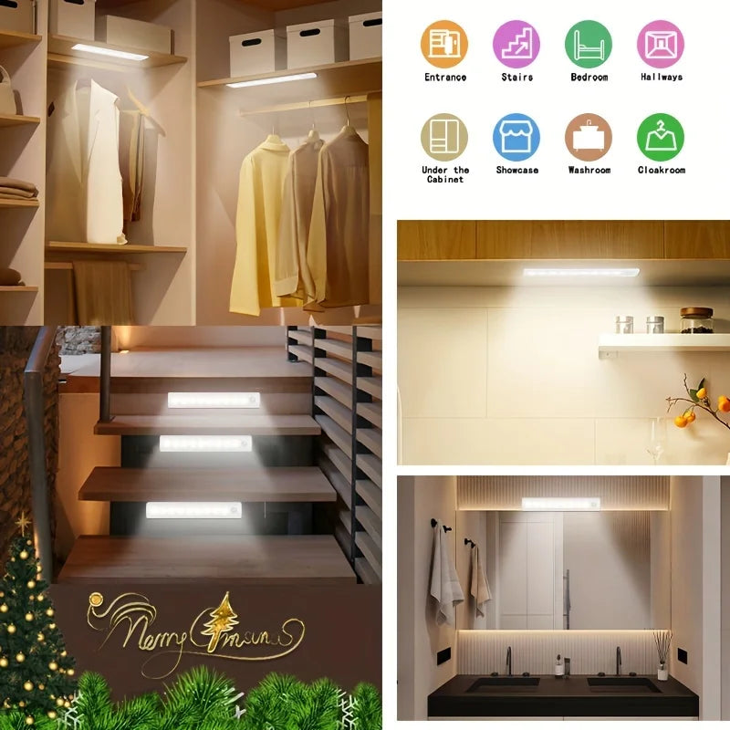 5-Piece LED with Charging Station, Under Cabinet Motion Sensor Lights, USB-C Rechargeable, White Light/Warm Light Shopifynow