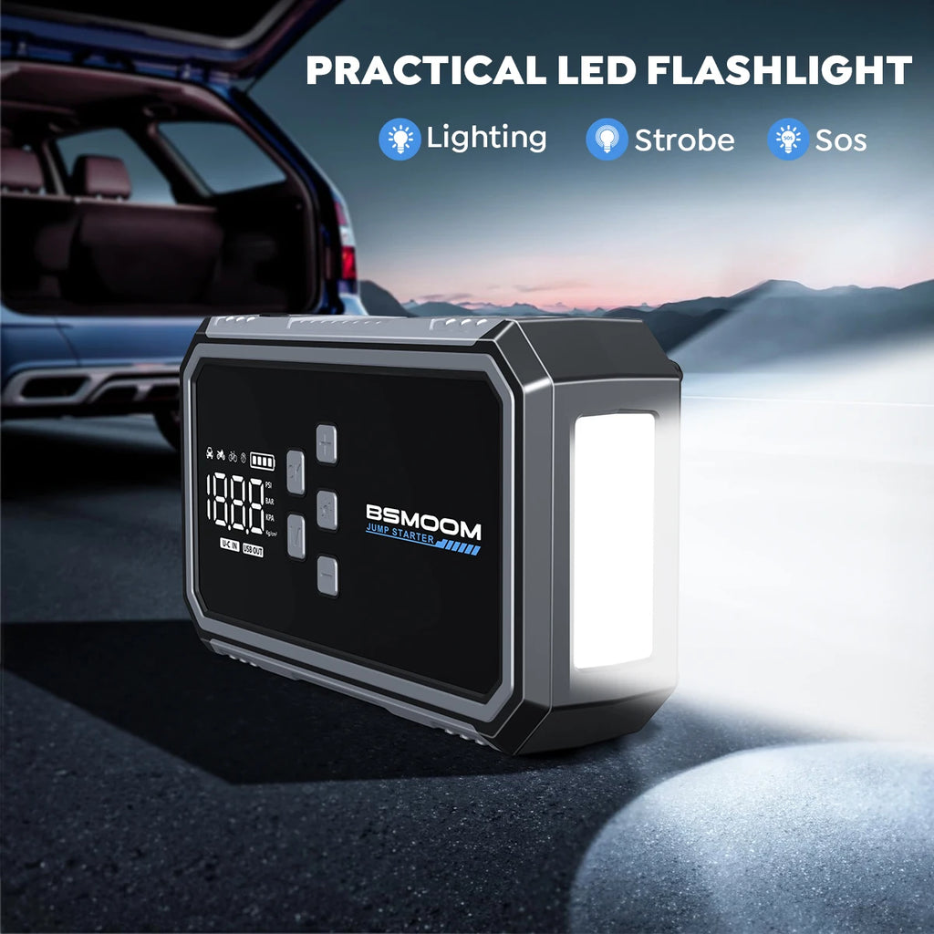 Car Jump Starter Air Compressor Power Bank 12V 21800mAh/26800mAh Starting Device Emergency Car Battery Charger Booster Buster - Shopifynow