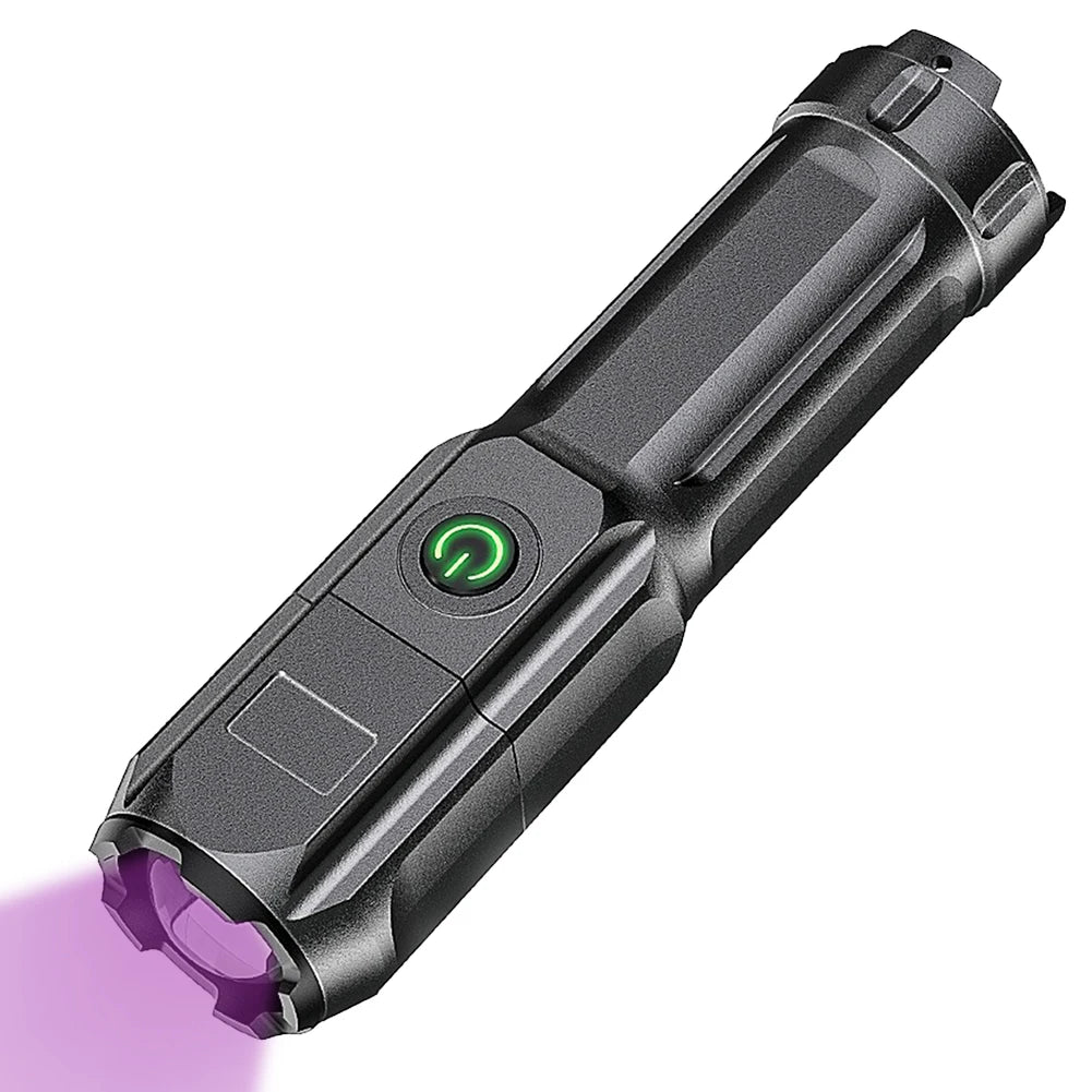 395nm Blacklight Flashlight USB Rechargeable Ultraviolet Blacklight Portable Torch Light for Pet Urine Detection Resin Curing Shopifynow