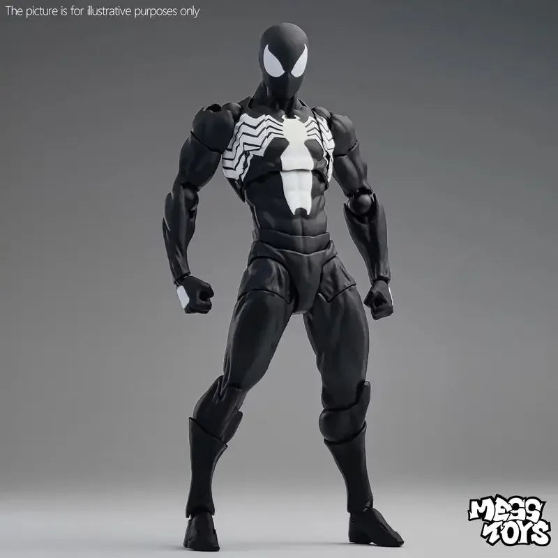 2025 High Quality Black Suit Neighbor Symbiote Spider Man Black Venom Battle Suit Joint Movable Figurine Messtoy Model Gift Shopifynow