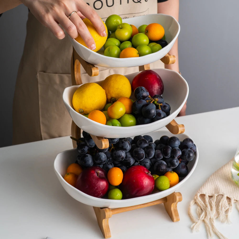 3 Layer Fruit Plate Home Living Room Plastic Snack Dish Creative Modern Dried Fruit Basket Candy Dish Cake Stand Salad Bowl Shopifynow