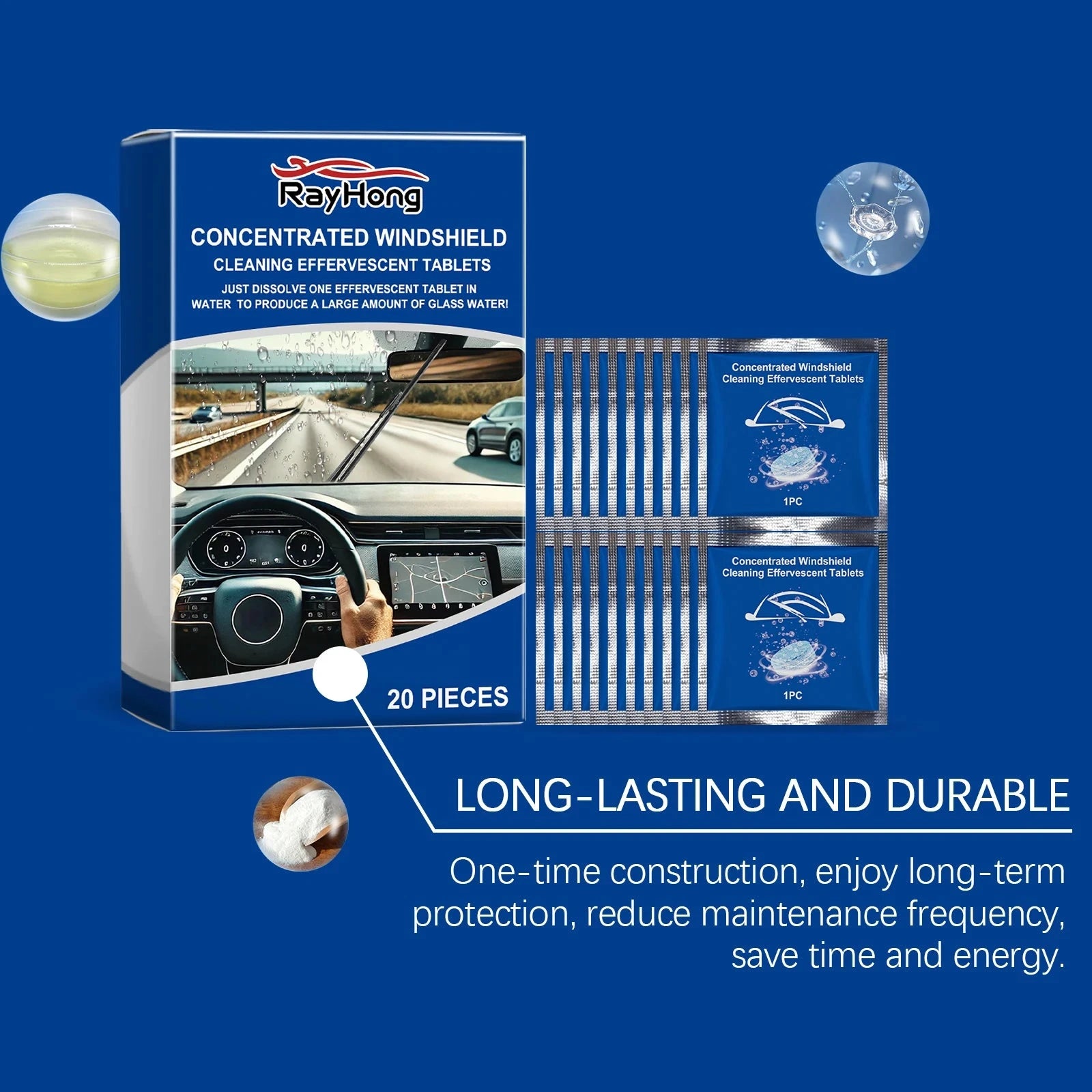 Car Windshield Washer Tablets Effervescent Tablet Concentrated Cleaning Tablets Car Window Cleaner Glass Cleaner Shopifynow