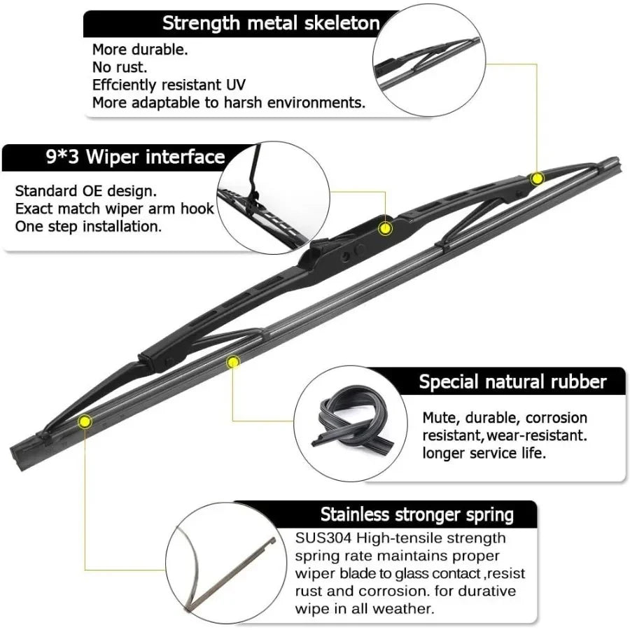 19+19 Windshield Wipers with 14 Rear Wiper Blade Replacement for Jeep Liberty 20082012 Models Enhanced Visibility in Rain and S
