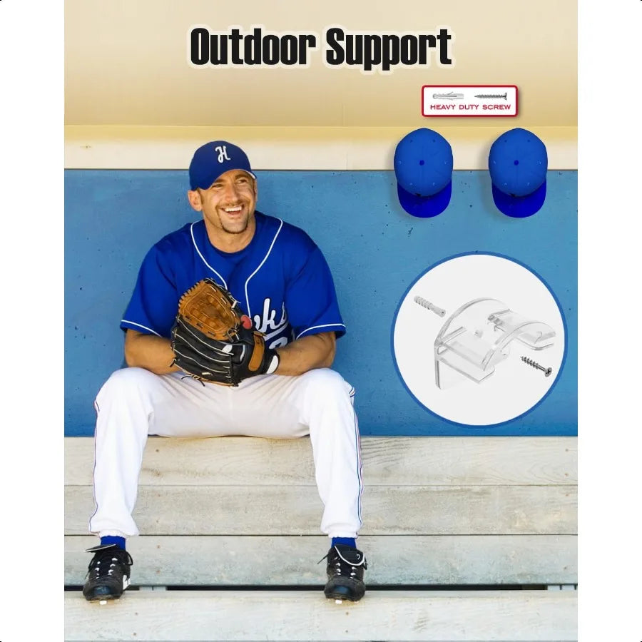 Hat Hooks for Wall 2 Different Ways Hat Racks and Display Baseball Caps Adhesive Hat Wall Hanger Hat Organizer Holder Transpare