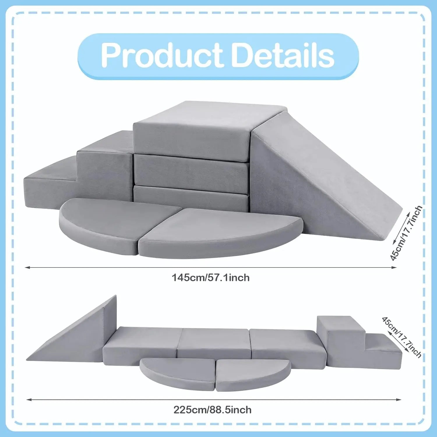 5pcs Foam Climbing Blocks for Toddlers 1-3, Safety First Baby Climbing Blocks Indoor,Soft Play Toys for Infant, Ideal Crawling a Shopifynow