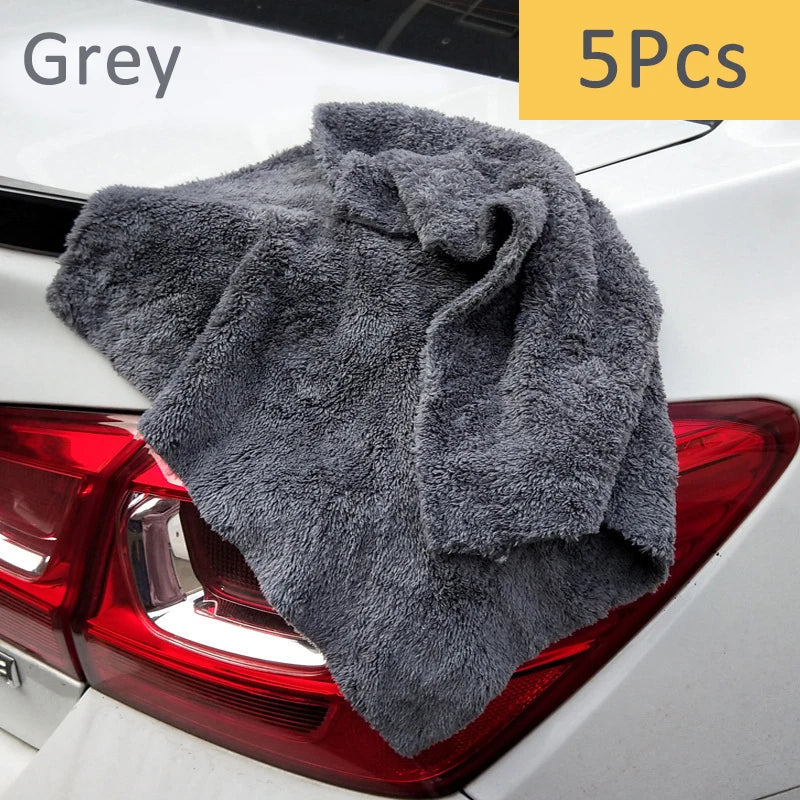 3/5/10pcs Car Wash Microfiber Towel Cleaning Drying Car Polishing Cloth Soft Edgeless Car Detailing Waxing Towel 40X40CM 350GSM Shopifynow