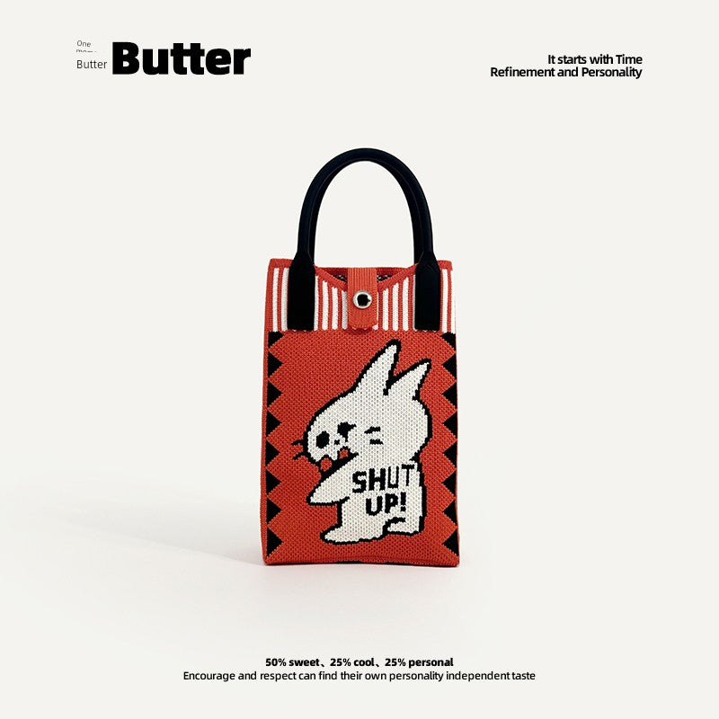 Butter Korean Style New Arrival Florals Cute Knitted Bag Versatile Handheld Mini Shoulder Adjustable Messenger Bag Coin Purse Shopifynow