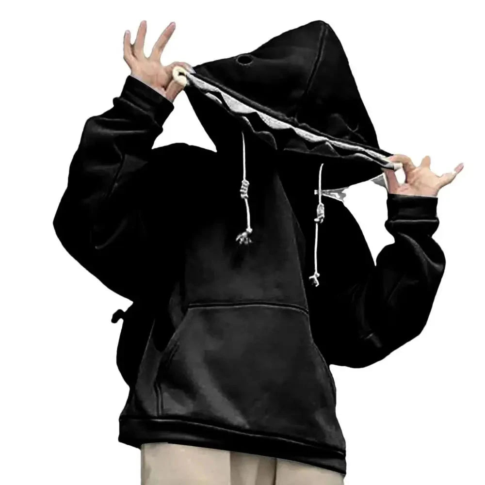 Shark Sweatshirt Women's Blue Hoodies Long Sleeve Shark Shape Couple Pullover Animal Hooded Cartoon Sweatshirt For Men Women Shopifynow