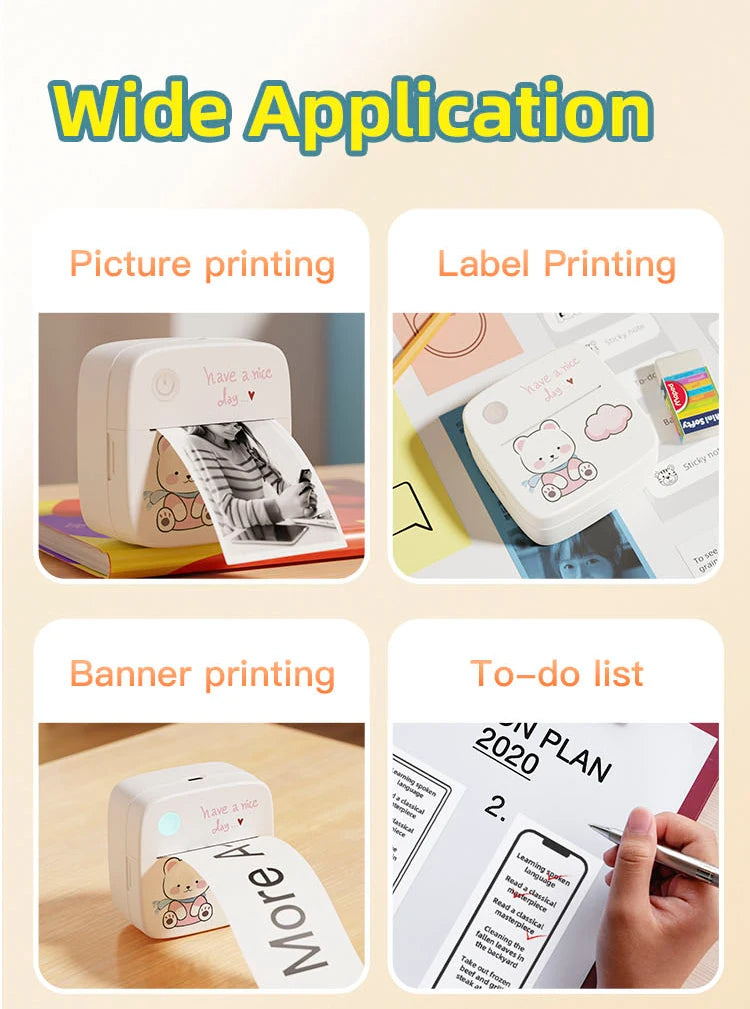 B2 Mini Printer Sticker Thermal Inkless Printer iOS Android Bluetooth Portable Printers Photo Printing Maker for iPhone Xiaomi Shopifynow