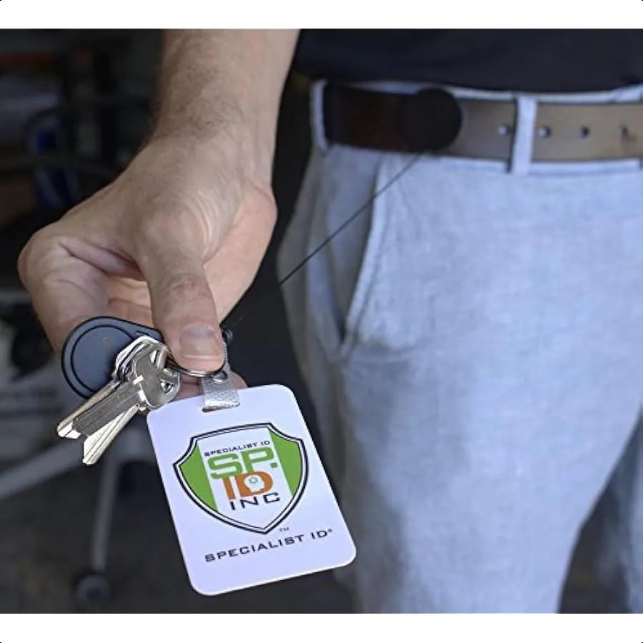 2 Pack Super Heavy Duty Retractable Keychain 8oz or 10 Keys Durable 48 4 Ft Kevlar Lanyard Rugged Polycarbonate Key Chain Ring