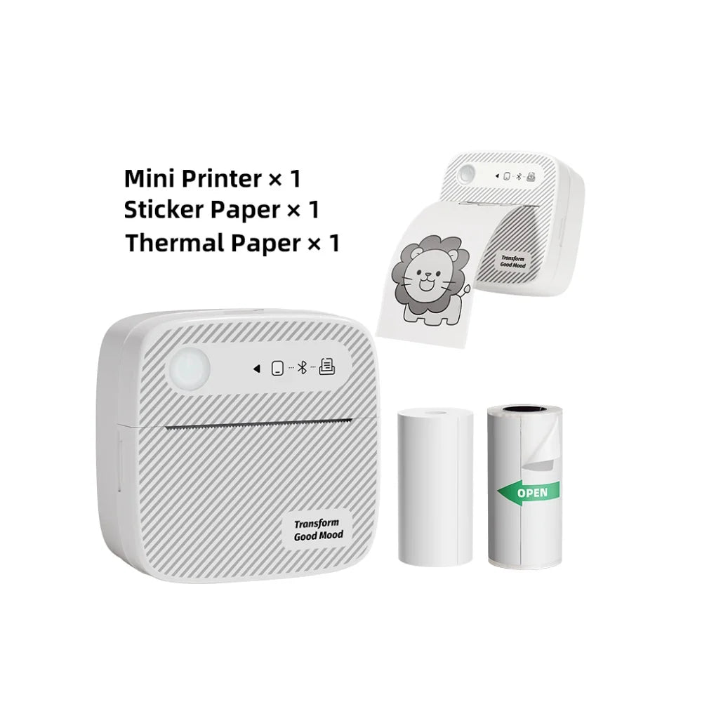 B3 Portable Photo Printer with Bluetooth iOS Android for Inkless Thermal Printing  Sticker Printer Label Maker DIY Toy Kids Gift - Shopifynow