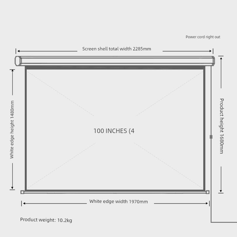 Deli Hanging Projection Screen Curtain Electric Remote Control 100-Inch 4:3 Projection Curtain Office For Home Projector Curtain 120-Inch 16:10 Tripod Screen Wall Screen 84-Inch Shopifynow