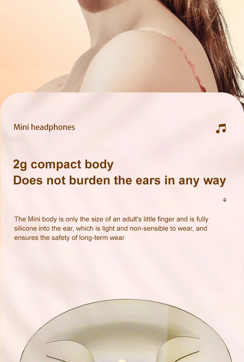 SK26 Bluetooth 5.4 Wireless Earphones Small Earbuds Sleeping Sport Invisible Headphones Bass Sound Quality Headset Sliding Cover Shopifynow