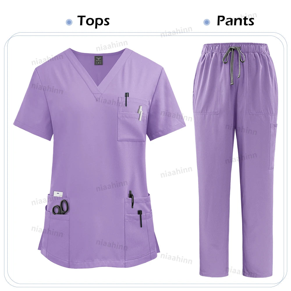 High Quality Medical Clothing for Women Uniform Nurse Lab Coat Unisex Wholesale Tops and Pants Suits Nursing Scrubs Uniforms Set - Shopifynow