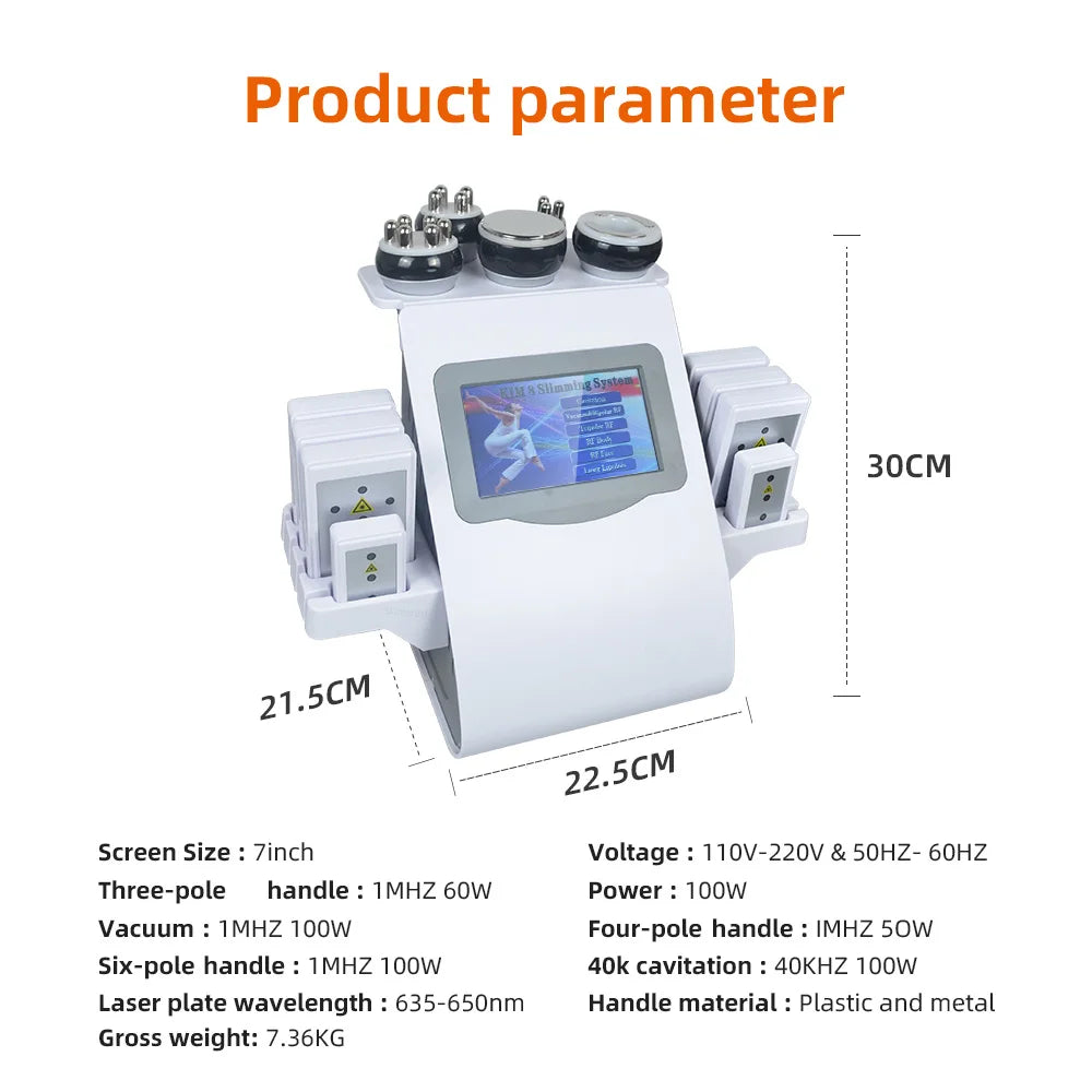 6 In 1 40K Ultrasonic Cavitation Machine Weight Loss Skin Lift Tightening Vacuum Lipo KIM8 Body Slimming Machine Body Shaping - Shopifynow