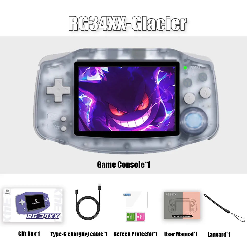 ANBERNIC RG34XX 64Bit Retro Handheld Game Player 3.4-inch IPS Screen HD-Support TV Portable Game Console 3500mAh streaming Gift - Shopifynow