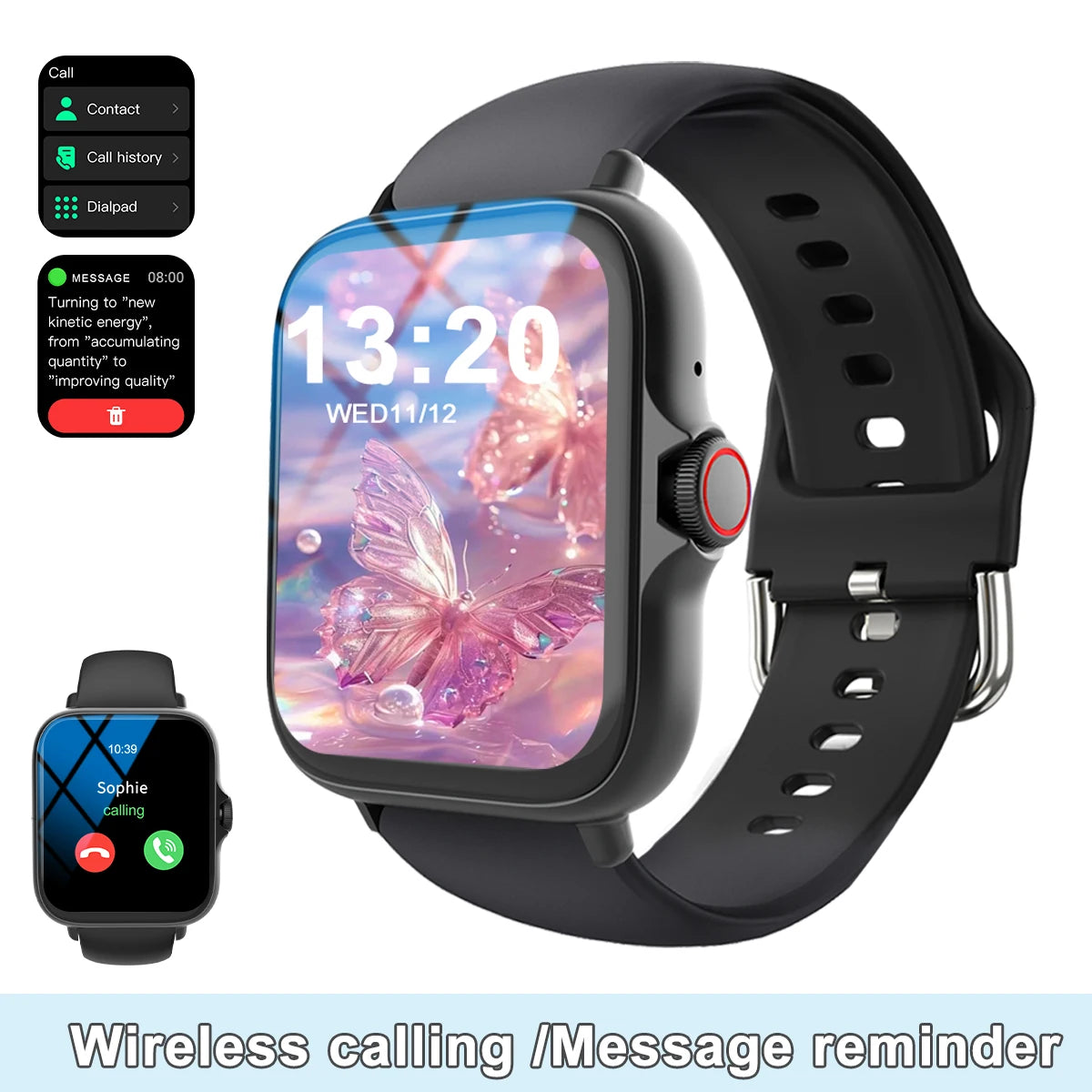 Smart watch with full touch screen, call, message reminder, music control and other functions, compatible with iPhone/android mo Shopifynow