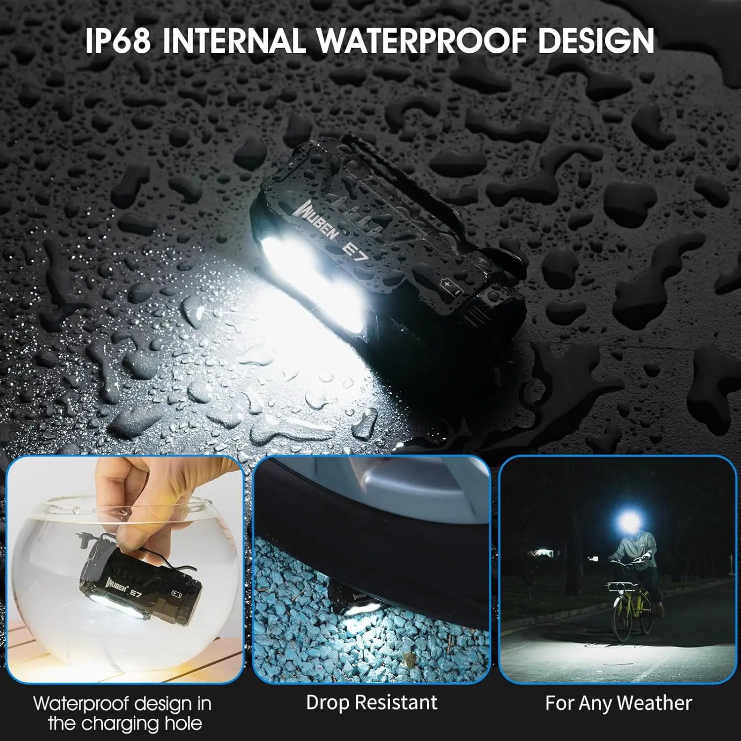 2024 WUBEN E7 1800 Lumen Rechargeable Mini Flashlight 6 Modes EDC Flashlight Torch Typ-C Rechargeable LED IPX8 Pocket Flashlight Shopifynow