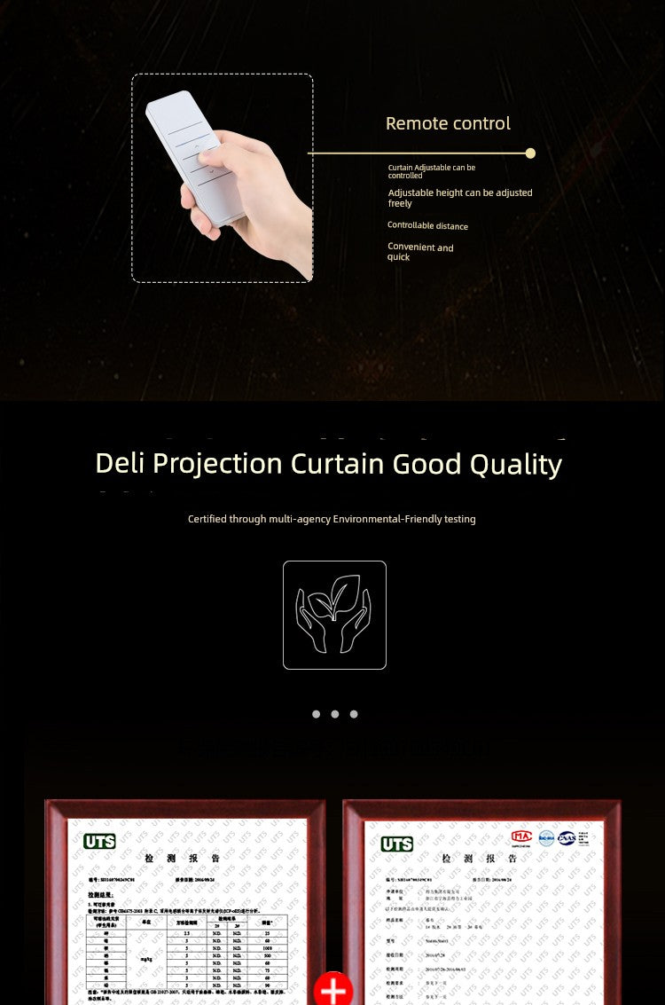 Deli Hanging Projection Screen Curtain Electric Remote Control 100-Inch 4:3 Projection Curtain Office For Home Projector Curtain 120-Inch 16:10 Tripod Screen Wall Screen 84-Inch Shopifynow