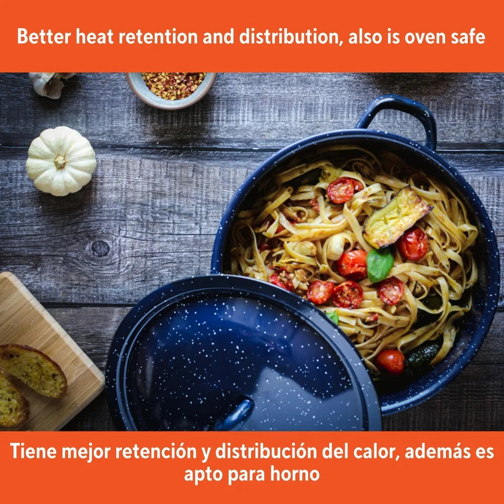 6Qt Enamel Stock Pot Heavy Duty Cooking Pot Stylish Efficient Heat Distribution Perfect Soups Stews Pasta Family Gatherings Shopifynow