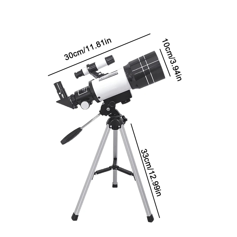 150X Astronomical Telescope , 70mm Aperture Refractor Portable Travel Telescope with Phone Adapter &Wireless Remote Shopifynow