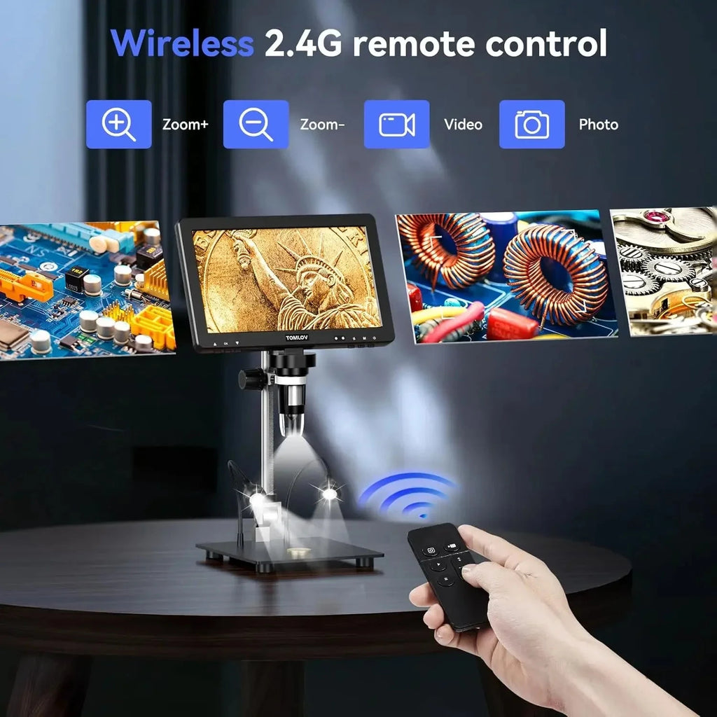 DM9 Max 10.1" HD IPS HDMI Digital Microscope 1500X 20MP Coin Microscope for Error Coins LCD Soldering Magnifier for Adult Shopifynow