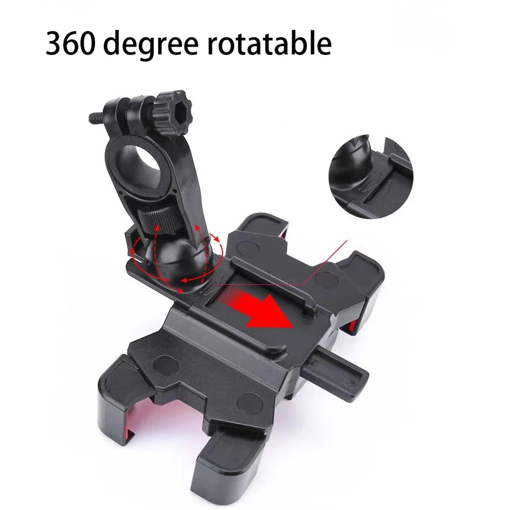 2PCS 360° Rotatable & Adjustable Bike/Motorcycle Phone Mount - Shockproof, Anti-Slip Holder For phone, - Durable Abs Material Shopifynow