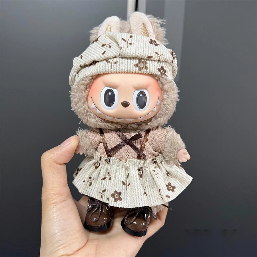 17cm Labubu Doll's Clothes Cute Fashion V1V2 Idol Clothing DIY Kids Gift Labubu Dress Cloak Gift Clothes Hair accessories Ropa - Shopifynow