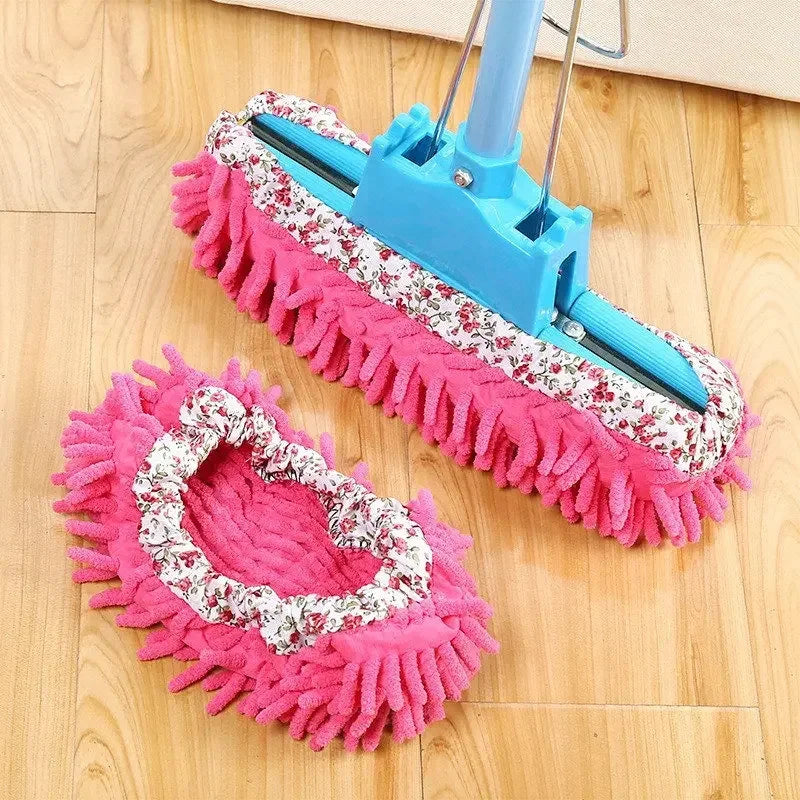2pcs Bathroom Household Floor Cleaning Mop Cleaner Slippers Lazy Shoe Cover Microfiber Dust Cloth Mopping Shoes Floor Cleaning Shopifynow