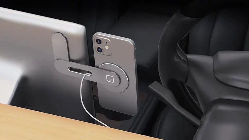 Invisible Foldaway Car Phone Mount Holder 15W Magnetic Magsafe Macsafe Wireless Charger for Tesla Model 3 Y X S BYD Atto 3